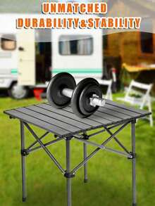 Portable Outdoor Folding Table, Lightweight Aluminum Table With Storage Bag, Suitable For Camping, BBQ, Picnic And Travel - A - View 10