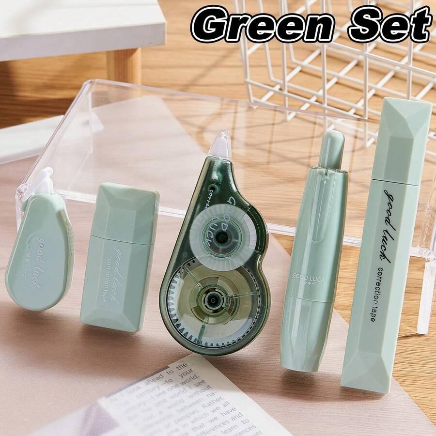 5PCS Multi-Shape Correction Tape,Smooth Gliding, Quick-Dry, For School/Office, Ergonomic & Portable, For Students/Teachers, First Day Of School - Multicolor - View 1