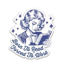 1pc "Born To Read, Forced To Work" Sticker, Water Bottle Sticker, Book Lover Gift, Bookworm Gift For Her, Explosive Books, Kindle Sticker - Multicolor - View 9