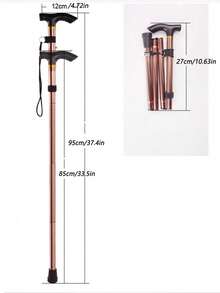 1pc 4-Section Folding Aviation Aluminum Alloy Hiking Pole, High Elasticity Inner Cord Telescopic Outdoor Anti-Slip Walking Stick - View 6