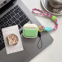 磁吸羽絨外套風 4 保護殼，Apple 耳機保護殼適用於 Airpodspro 2 3，附掛繩耳機保護殼 - 綠色 - 查看 4