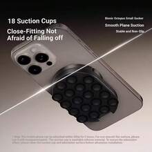 Magnetic Car Phone Holder For Computer Office, Multifunctional Suction Cup & Carabiner 3-In-1 Foldable 360° Rotating Portable Phone Stand - one-size - View 2