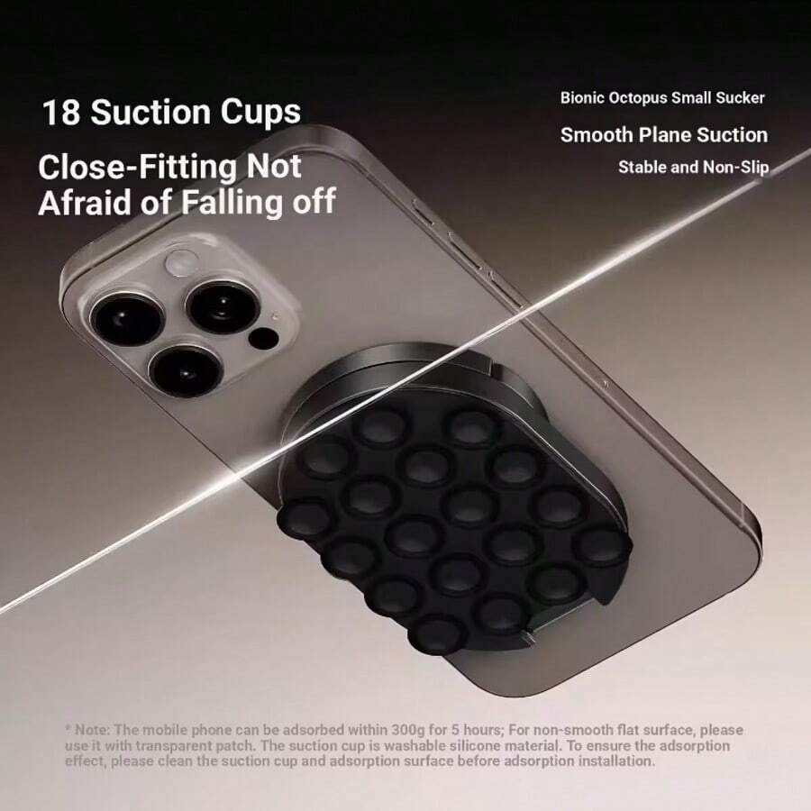 Magnetic Car Phone Holder For Computer Office, Multifunctional Suction Cup & Carabiner 3-In-1 Foldable 360° Rotating Portable Phone Stand