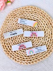 1/3/5pcs Customized Nurse Doctor Acrylic Name Badge, Intern Nurse Doctor Midwife Hospital Staff Pin, Hospital Employee Name Tag, Nurse Appreciation Gift Pin, Anniversary/Medical Party Souvenir - Multi-color (Rainbow) - View 8