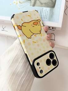 1 Stück süßes Punktmuster liegende Enten-Design Vollschutz klassische Anti-Fall Premium-Textur vertikale Streifen PU-Leder weiches großes Fenster neue Vollschutz Handyhülle geeignet für Freunde, Familie, Paare, dich selbst Geburtstagsgeschenk, Feiertagsgeschenk, kompatibel mit iPhone17/iPhone17pro/16/15/14/13/14/12/11 Serie - Verschiedenfarbig - Übersicht 4
