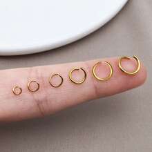10Pcs 3/4/5/6/7/8mm Stainless Steel Gold Open Ring Round Jump Rings Circle Ring DIY Necklace Earrings Jewelry Making Supplies Accessories - Multicolor - View 8