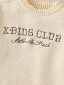 Sweater Lengan Panjang Kerah Bulat Kasual untuk Anak Laki-laki, Musim Gugur/Musim Dingin - Aprikot - View 4