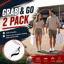 Thick Stadium Cushion 2 Pack 2.8" Baseball Print Waterproof 13.4"X 16. 2.8" Bleacher Pads With Handle Sport Portable Cushion Games, Outdoor Event - Baseball - View 5
