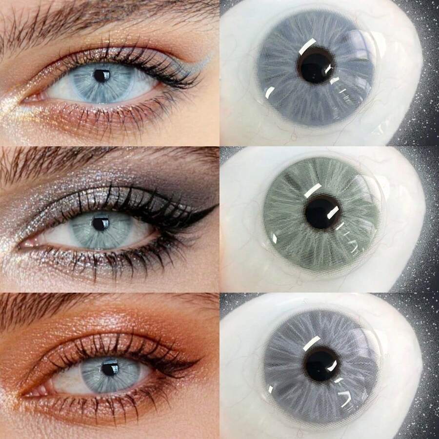 Lalens Metcolor 綠色無縫自然圓形隱形眼鏡 1對 批發美容隱形眼鏡 年度使用 DIA14.20MM BC8.6MM，自然融合色調 適合深色與淺色眼睛 友善佩戴，煙燻妝容美學 派對約會眼部美容隱形眼鏡