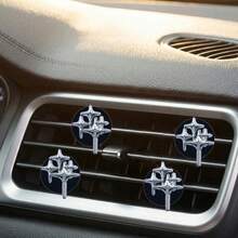 4pcs Electroplated Four-Pointed Star Cluster Resin Air Vent Clip Decor, Women's Car Interior Accessories, DIY Car Air Vent Decoration, Fragrance-Free - A - View 12