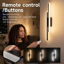 Wireless Rechargeable LED Wall Lamp With Remote Control, Magnetic Dimmable Battery Operated Wall Light Cordless Home Decor For Bedroom,Living Room,Kitchen Cabinet,Stairway - 星星 - 查看 5