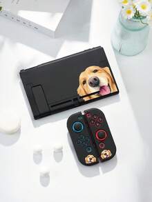 1 pieza Funda protectora con patrón de perro Golden Retriever lindo, compatible con Switch 2025/OLED/Switch NS, bolsa de almacenamiento para consola de juegos Switch, versión con batería mejorada, accesorio protector para consola de juegos, mejor regalo compatible con jugadores de Switch - Multicolor - Ver 14