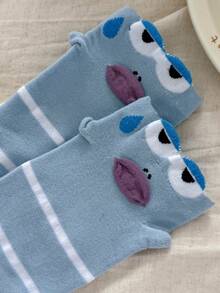 1/4 Pair Cute Funny Cartoon Fish Expression Women's Mid-Calf Socks - Multicolor - View 6