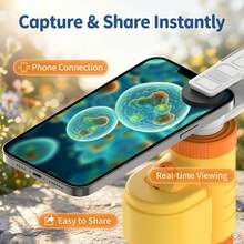3-In-1 Handheld Portable Microscope Specially Designed For Kids, 60-120X Zoom STEM Educational Toy With Desktop Base & Phone Clip, Explore Micro World Of Outdoor Plants And Insects, Perfect Birthday & Christmas Gift For Boys Girls - Multicolor - View 7