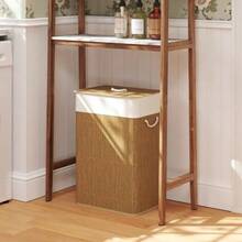 Bamboo Laundry Basket With Lid, 72 L Laundry Hamper With Rope Handles, Removable Laundry Bag, Laundry Baskets, Laundry Sorter For Laundry Room, Bedroom, Bathroom, Brown - 棕色 - 查看 1