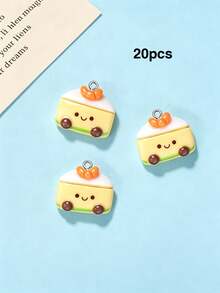 10/20/100pcs Cartoon DIY Resin Accessories Jewelry Food Small Animals Cream Glue Handmade Crafts Necklace Earrings Phone Chain Pendant - With Hoist - View 11