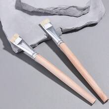 Wide Head Stiff Bristle Nail Art Brush, Designed For Nail Art Design And 3D Nail Pattern Painting. This Is A Gel Brush Suitable For Nail Artists To Create Short Sticker Nail Art And Artificial Nails. - Yellow - View 5