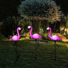 Solar Powered Pink Flamingo Garden Stake Lights, Outdoor Waterproof LED Solar Landscape Lights, Automatic On/Off Lawn Pathway Decorative Lights, Suitable For Yard Patio Pond Backyard, Holiday Wedding Party Atmosphere Decor, Ideal Christmas Thanksgiving Housewarming Gift - Multicolor - View 1