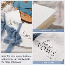 Engrowtic 2 Set Wedding Vow Books With Ribbons 5.5"X 4" His And Hers Vow Books Hand Torn Edge With Envelope Wax Seal Wedding Keepsake Gift For Bride Groom Newly Engaged Couple(Blue) - ColorA - View 5