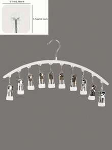 Rotating Curved Hanger With 10 Clips, Dual Function For Closet Storage And Pantyhose Hanging; Suitable For Clothing Stores, Also An Ideal Gift For Valentine's Day, Weddings Or Birthdays. - Multicolor - View 11