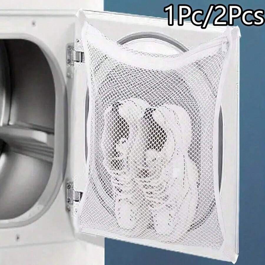 1Pc/2Pcs Laundry Machine Shoe Wash Bag, Suitable For Washing Machine And Dryer, Reusable Drying Bag, Fits All Types And Sizes Of Shoes