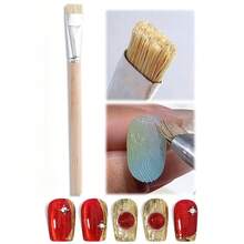 Wide Head Stiff Bristle Nail Art Brush, Designed For Nail Art Design And 3D Nail Pattern Painting. This Is A Gel Brush Suitable For Nail Artists To Create Short Sticker Nail Art And Artificial Nails. - Yellow - View 8