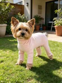 Pet Dog Clothes Multicolor Solid Color Fleece Home Wear Four-Legged Jumpsuit Anti-Shedding Base Layer Casual Comfortable Inner Shirt Suitable For Small Dogs Teddy Bichon Pomeranian Yorkshire Terrier Maltese All-Season Wear Apparel - Multicolor - View 4