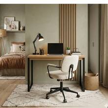 Mesa Escritório Industrial 90 Cm Home Ofiice Freijo/ Preto - I - Visão 2