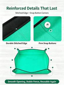 1pc Waterproof Foldable Plant Repotting Mat With Free Garden Digging Gloves, Thick PE Anti-Spill Gardening Work Tray For Succulent Flower Transplanting Soil Mixing Gardening Repotting Mat + Free Garden Claw Gloves - A - View 9