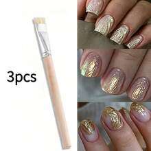 Wide Head Stiff Bristle Nail Art Brush, Designed For Nail Art Design And 3D Nail Pattern Painting. This Is A Gel Brush Suitable For Nail Artists To Create Short Sticker Nail Art And Artificial Nails. - Yellow - View 9
