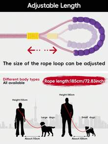 Hands-Free Dog Leash, Adjustable Waist Belt For Walking Dogs, Explosion-Proof Handle Crossbody Rope, Dual Dog Leash, Running Training Jog Outdoor Dog Leash, Traction Rope, Multi-Use Traction Rope, Multi-Function Traction Rope, Soft Hand Dog Leash - Multicolor - View 4