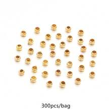 300/200pcs 18K Golden Plated Plated Brass Round Beads, Separators Beads, Spacer Beads For DIY Bracelet Necklace Beading Jewelry Making Accessories - Positioning Beads - View 14