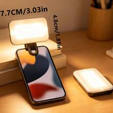 1pc Makeup Light, LED Selfie Light, Portable LED Light, Ring Light, Clip-On Light, With 3 Lighting Modes/Dual Color Temperature, Suitable For Selfie And Mirror Lighting, Compatible With Smartphone And Computer, Suitable For Makeup, Video Conference, Live Streaming, Video Call And Room Decoration - A - View 4
