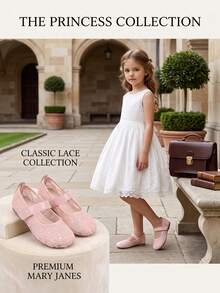 1 Pair Kids Mesh Breathable + Animal & Plant Embroidery Mary Jane Shoes, Princess Style Round Toe Flat Shoes, Girls Thin Sole Ballet Casual Shoes, Suitable For Summer Daily Wear - Pink - View 6