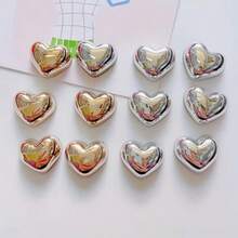10/20pcs Cute Heart-Shaped Decorative Magnets, Gold And Silver Fridge Magnets, Small Home Kitchen Magnet Set For Office Whiteboard Decoration - Love - View 2
