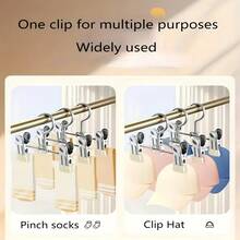 10pcs Household Double Clip Hooks Storage Clothes Hangers Laundry Clips Drying Clips, Multi-Functional Multi-Purpose Tail Clip Hooks Hanging Clips - Multicolor - View 6