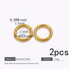 2 piezas de anillos de resorte de acero inoxidable 304 dorado y plateado, ganchos de mosquetón con forma redonda y de corazón para hacer joyas DIY - hebilla de resorte - Ver 13