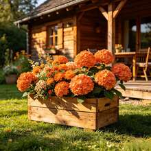 32 piezas Ramo de hortensias artificiales, ramo de hortensias falsas de seda de otoño con tallos, para ramo de boda DIY, decoración de despedida de soltera, decoración de hogar, oficina, habitación, cocina, jardín, hotel, exterior, decoración de fiesta de baby shower, decoración de Halloween, decoración de otoño, decoración de Acción de Gracias - Naranja - Ver 10