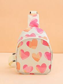 1PC Toddler Cute Printed One Shoulder Chest Bag, Heart/Bear/Unicorn/Bow/Dinosaur Cartoon Crossbody Bag, Adjustable Lightweight Comfortable Casual Small Sling Bag, Suitable For Toddler Daily School, Outdoor Travel Storage Shoulder Bag - Multicolor - View 22