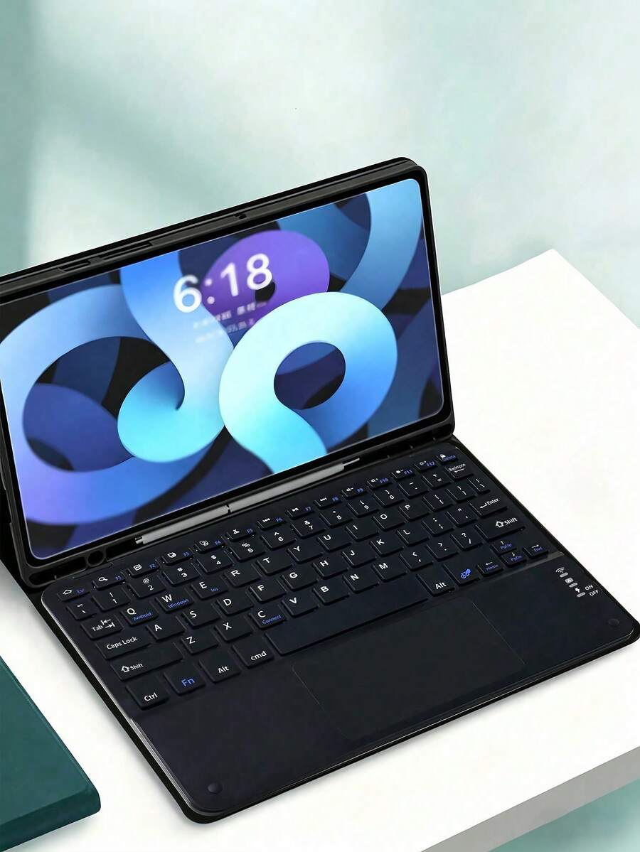 AKKHOO Wireless Keyboard, Rechargeable, Touchpad, Touch Mini Keyboard, Compatible With IPad Tablet