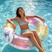 1pc Mermaid Design Swim Ring, Perfect Summer Gift For Pool Parties And Water Activities - Dreamy Swim Ring - View 3