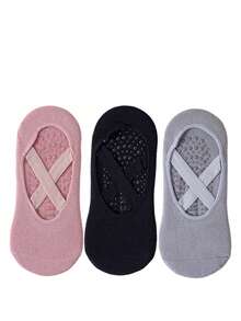 Kaus Kaki Yoga Tali Silang, Kaus Kaki Lantai Wanita, Latihan di Rumah, Olahraga Dalam Ruangan, Yoga, Pilates, Kaus Kaki Anti Selip - MultiWarna - View 12