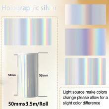 Papel de Pegatinas Holográfico Plateado T02 Compatible con T02/M02/Q02E/T02 Pro/D20/D21 Impresora Térmica Mini Pods Etiquetas Adhesivas 50mmx3.5m Para Diario Fotos Textos Notas de Estudio Pegatinas, 3 Rollos - Ver 8