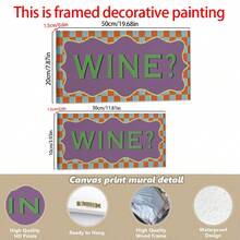 1pc Wine Theme Wall Decor Painting, Panoramic Kitchen Canvas Wall Art Poster, Optional Frame, Vintage Sign, Suitable For Room Home Decor, Kitchen Bar Decor, Maximalist Style, Wine Lover Gift, Restaurant Poster - 1pc - View 3