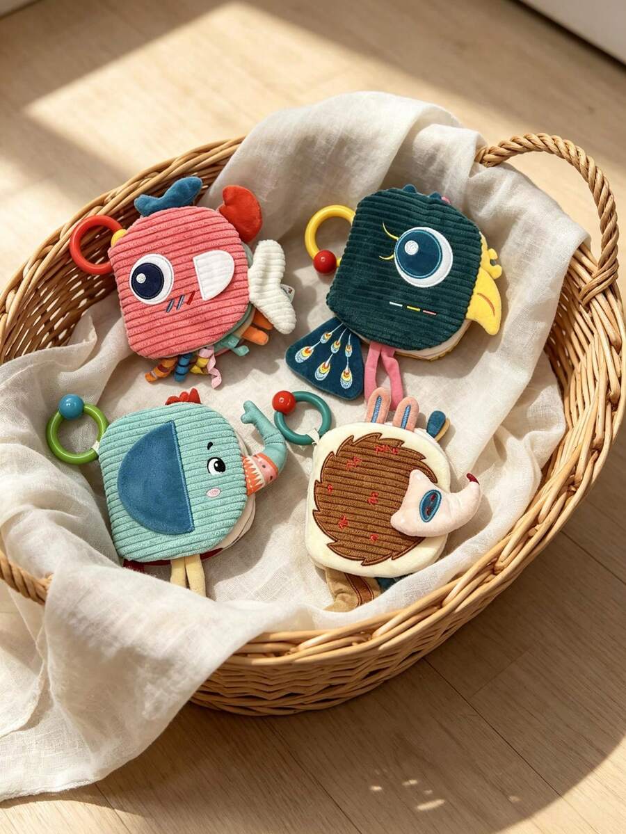 1 buah Buku Kain Kartun 3D, Unisex, Kertas Bersuara Terintegrasi, Suara Cicitan BB dan Lonceng, Cocok untuk Pendidikan Dini Bayi, Hadiah untuk Bayi Baru Lahir