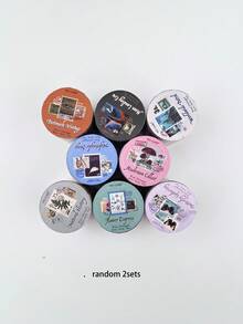 2套自然郵局系列復古郵票和紙膠帶郵票風格DIY裝飾貼紙組，包含8款設計，返校季 - 彩色 - 查看 9