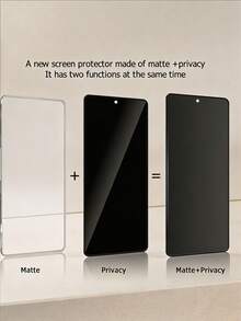 4片裝磨砂防窺陶瓷螢幕保護貼，防眩光防指紋，相容 iPhone 17 16 Pro Max / 相容 Galaxy S26 S25 S24 Ultra FE A57 A37 A56 A36 A26 A17 A07 / 相容 15T 14T 13T Poco X6 X7 X5 / 相容 Redmi 15C，辦公室/地鐵隱私保護全螢幕防爆耐刮防窺軟膜 - 黑色 - 查看 6