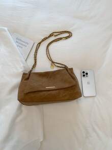 Fashionable Versatile Crossbody Bag, College Student Commuter Bag, Lightweight Practical Soft Material Women's Bag, Suitable As A Gift For Friends - Brown - View 7