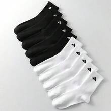 1/5 pares de calcetines deportivos unisex, transpirables y que absorben la humedad, diseñados para la comodidad y la transpirabilidad, colores negro y blanco, calcetines de alta calidad para otoño/invierno, ajuste ceñido, adecuados para entusiastas del fitness - Multicolor - Ver 12