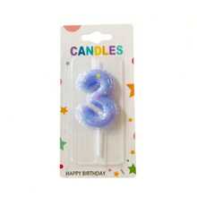 1pc Creative Candy Color Star Print Number Candle Cake Decoration Supplies Number 0-9 Birthday Party Celebration Wish Candle Plug-In - View 20